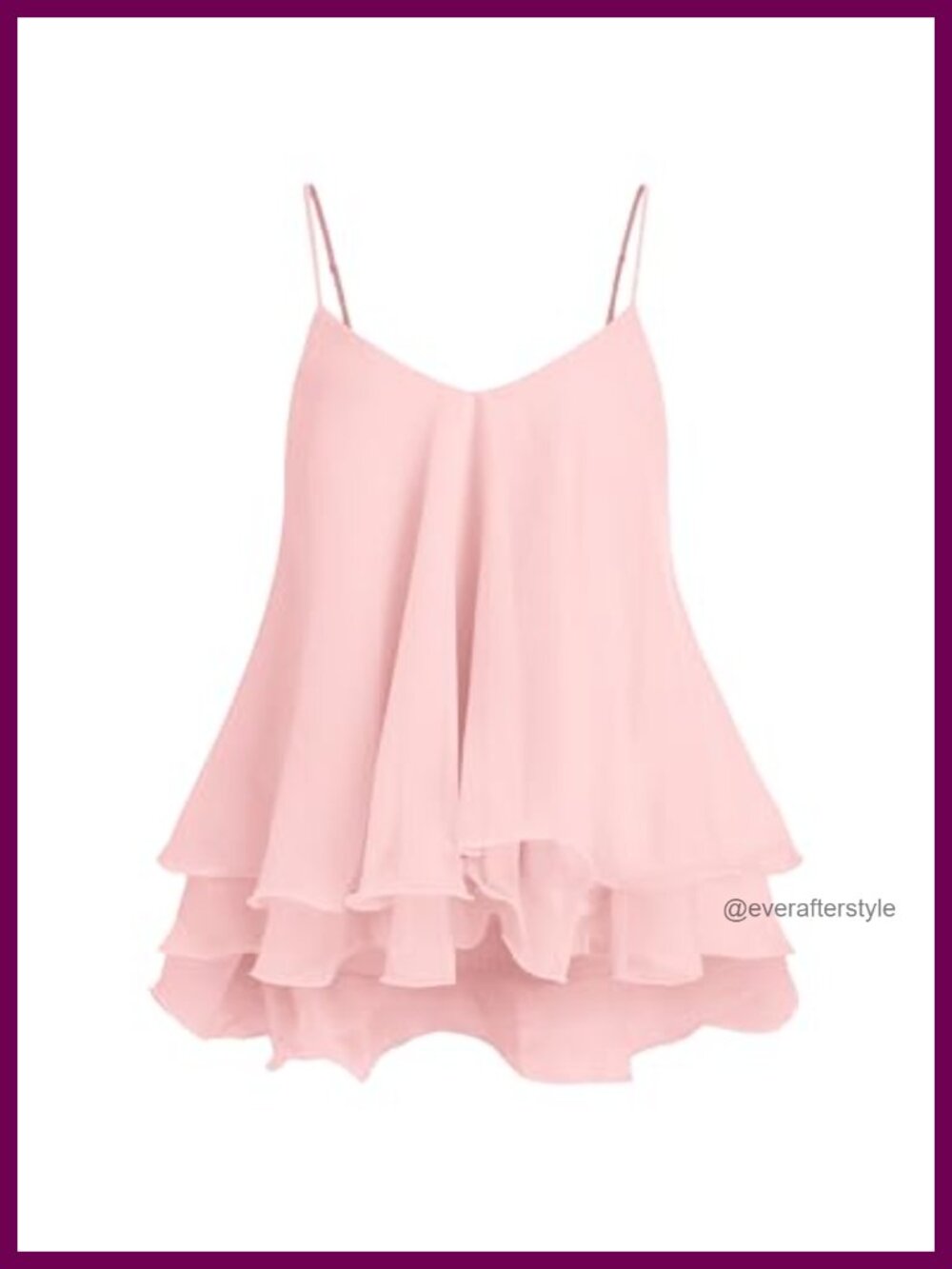 Womens Chiffon Babydoll Top Sleeveless Ruffle Adjustable Spaghetti Strap